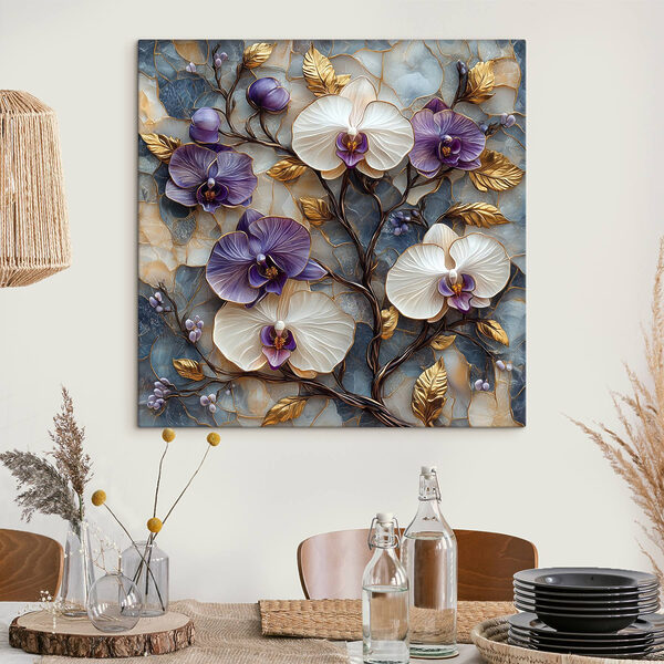 Canvas prints Delicate blooms on textured background Canvas prints Delicate blooms on textured background