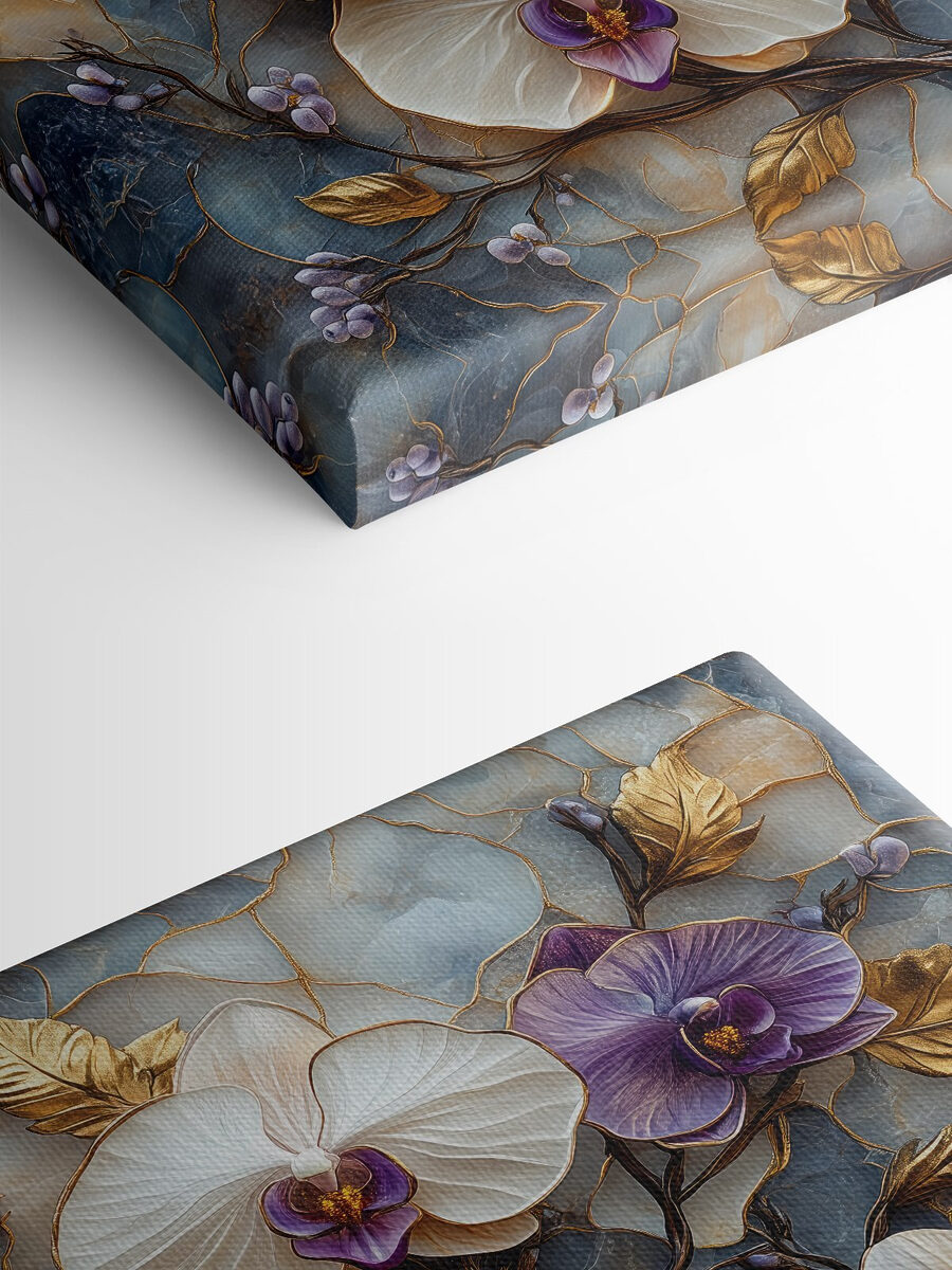 Canvas prints Delicate blooms on textured background