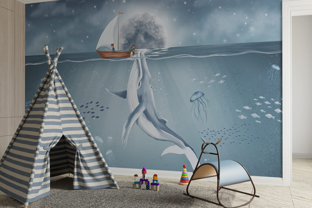 Whale swimming in the water Whale swimming in the water