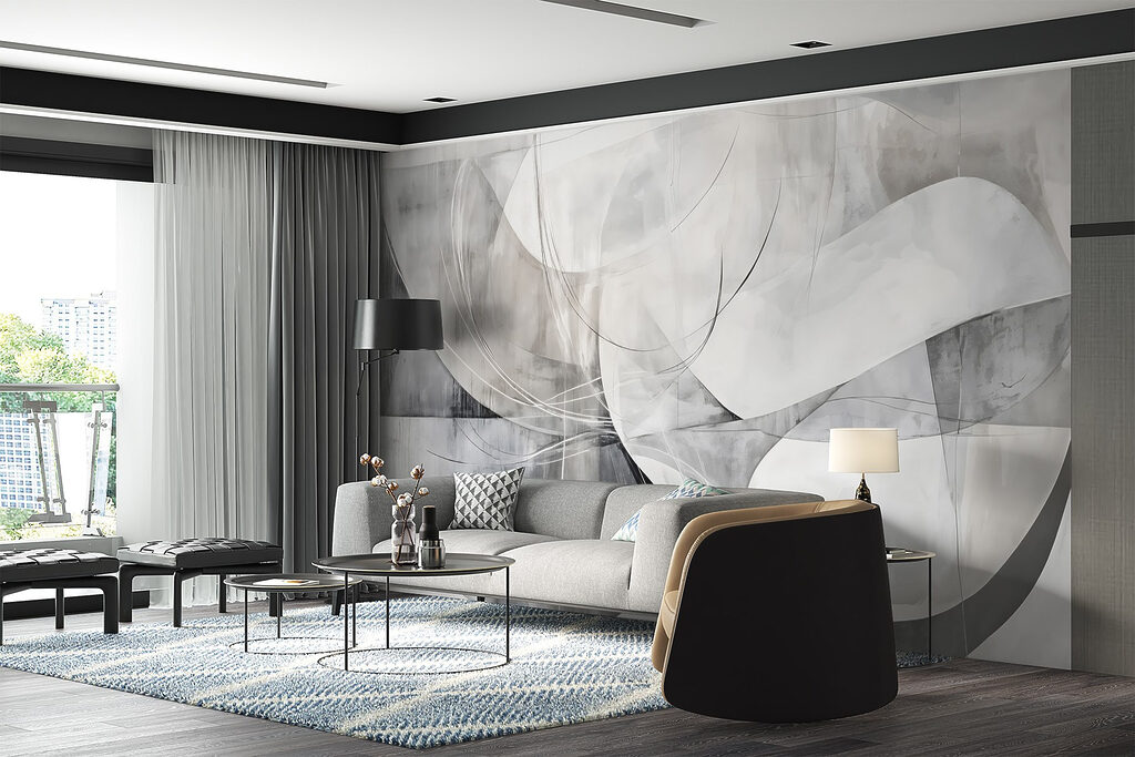 Grey and white art Grey and white art