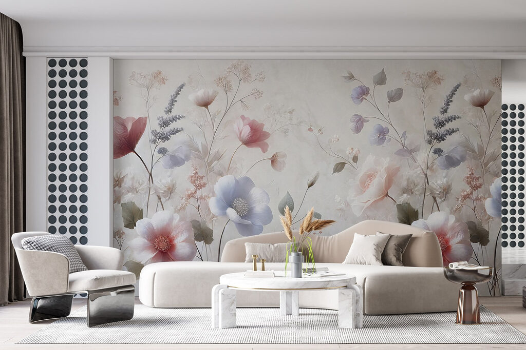 Delicate blooms in soft pastel hues