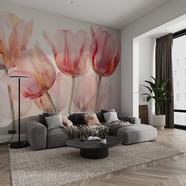 Skupina ružových tulipánov Fototapety Skupina ružových tulipánov
