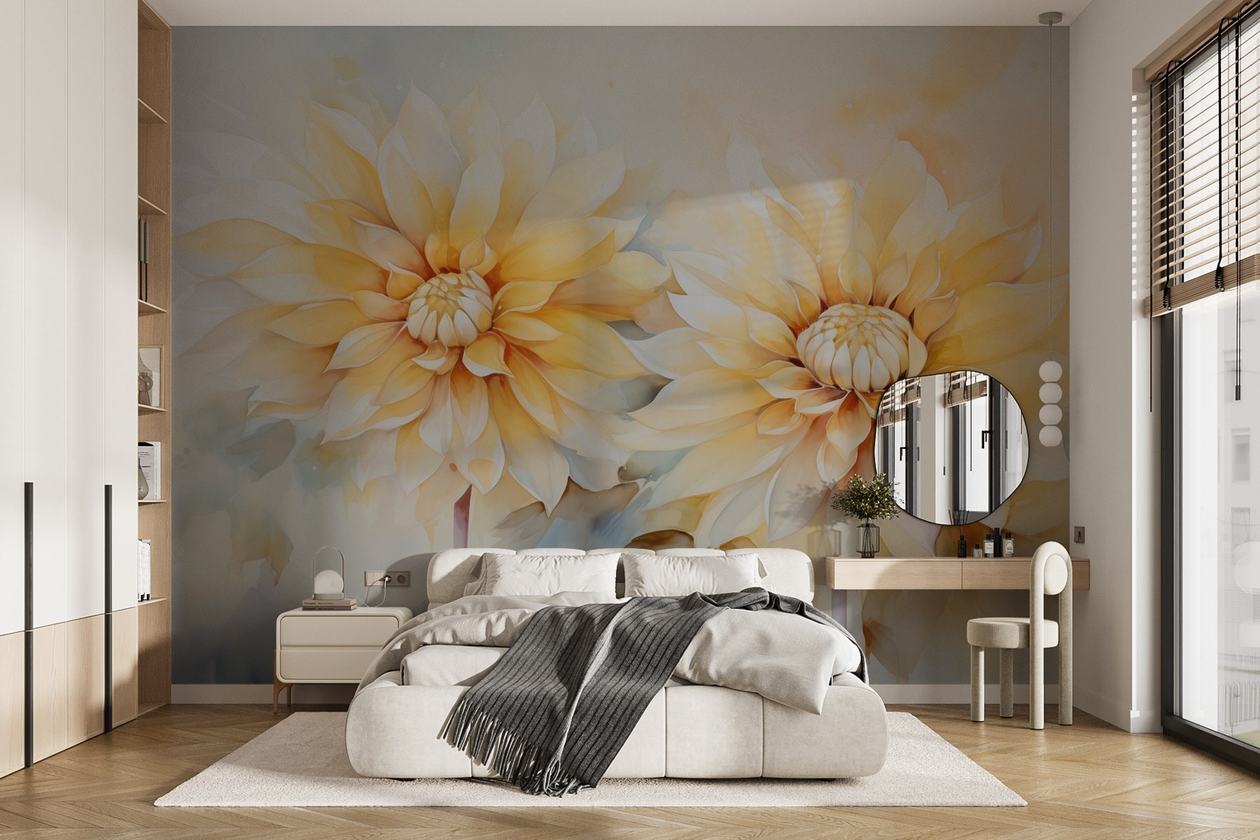 Painting of flowers on a white background