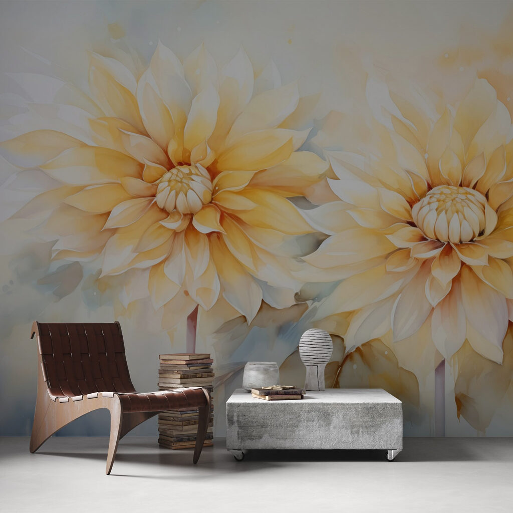 Painting of flowers on a white background