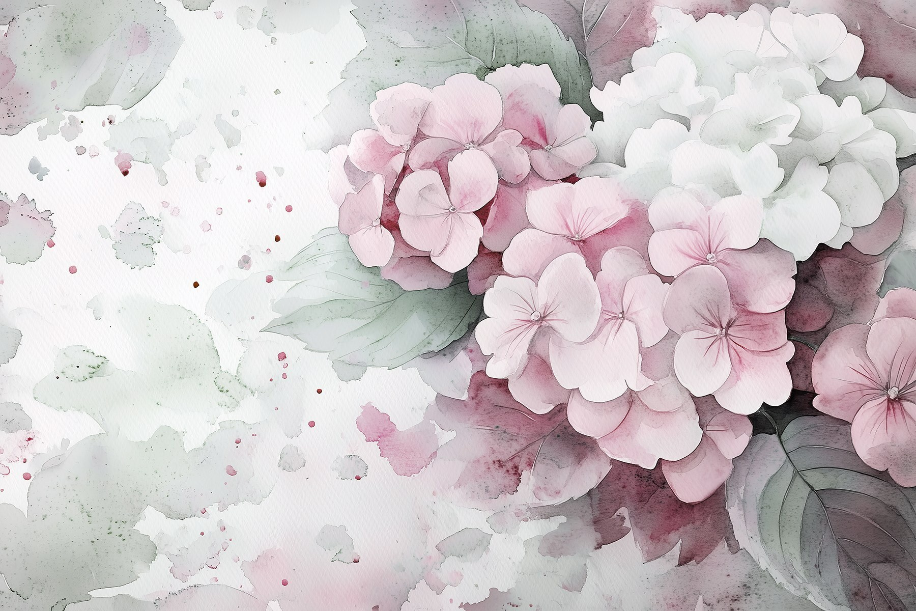 Painting of pink flowers Painting of pink flowers