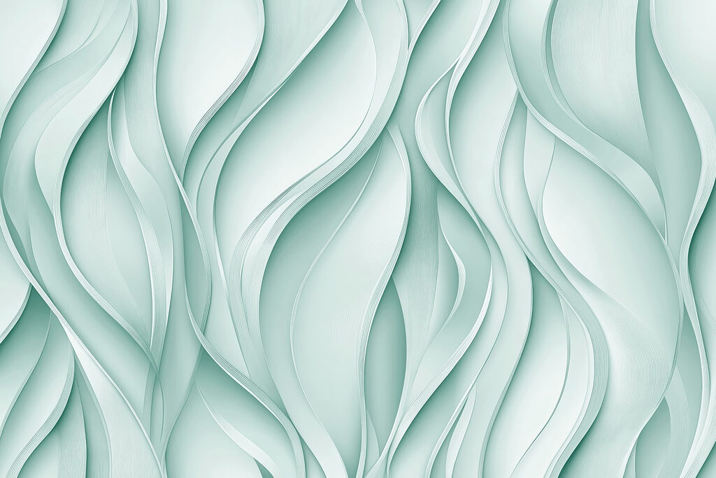 White and green wavy lines