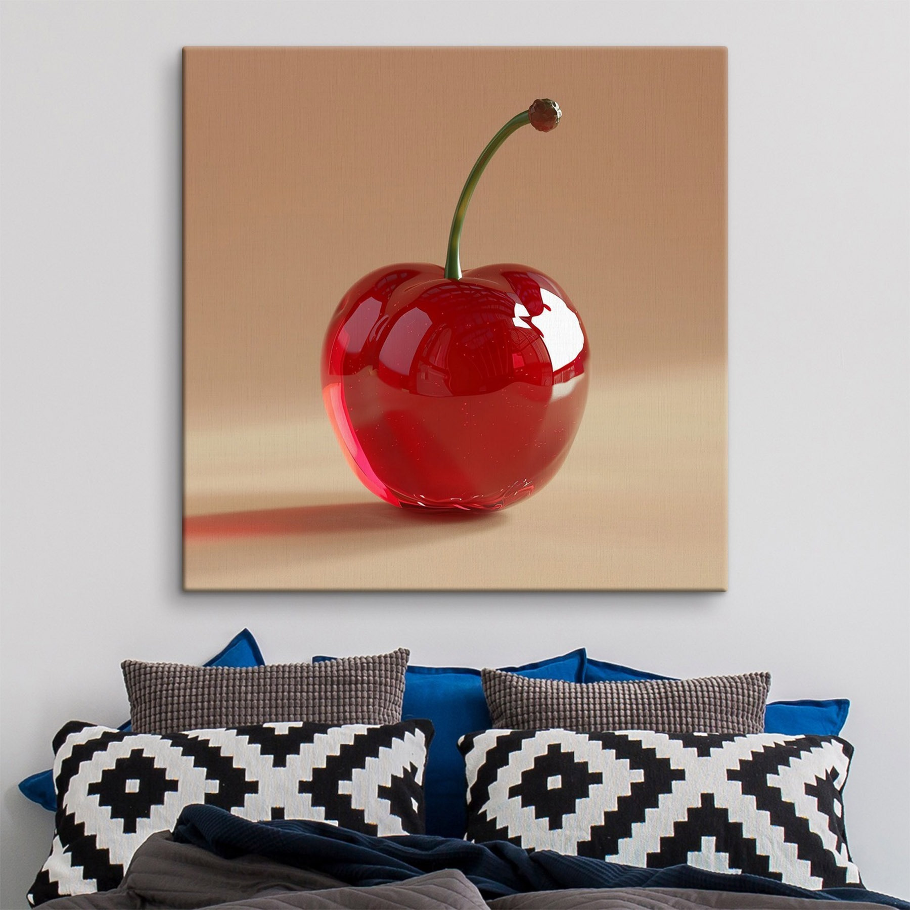 Red cherry with a stem Red cherry with a stem