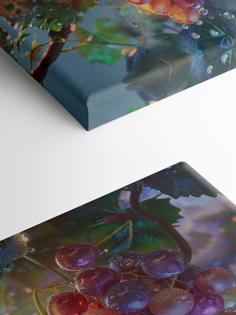 Bunch of grapes with water droplets on them