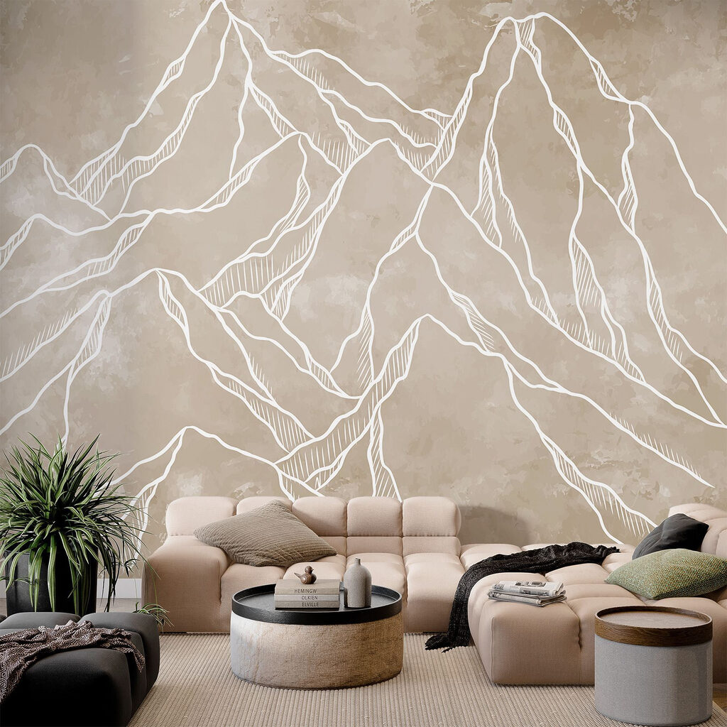 Drawing of a mountain range