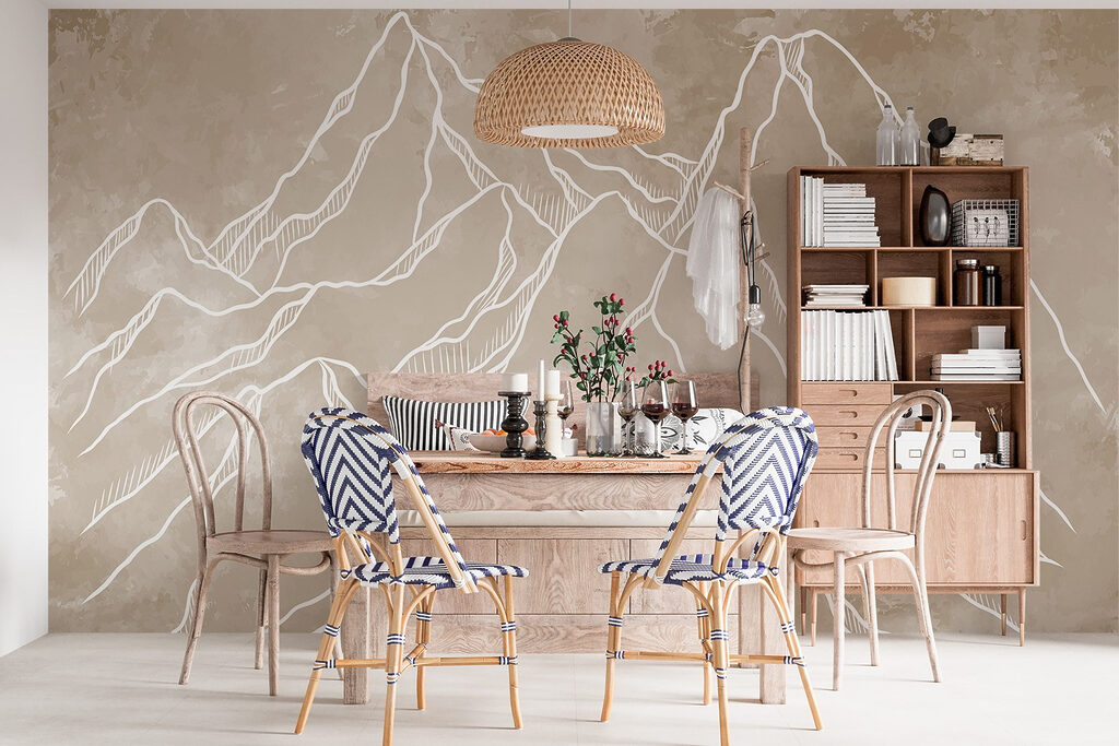 Drawing of a mountain range