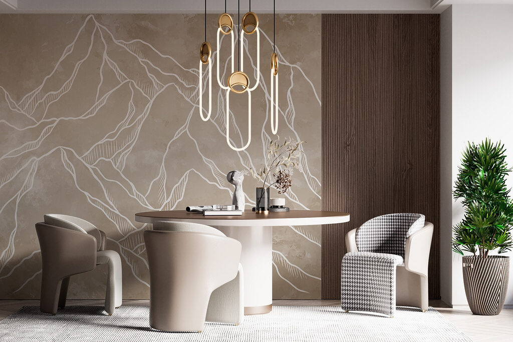 Drawing of a mountain range