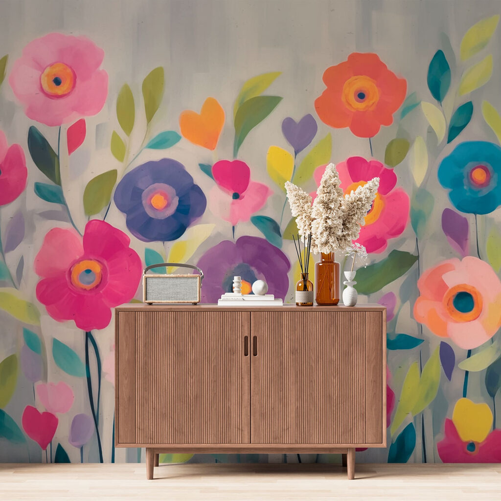 Painting of flowers and leaves Painting of flowers and leaves