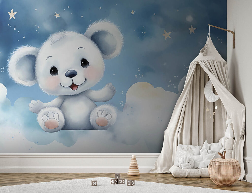 Cartoon of a white bear