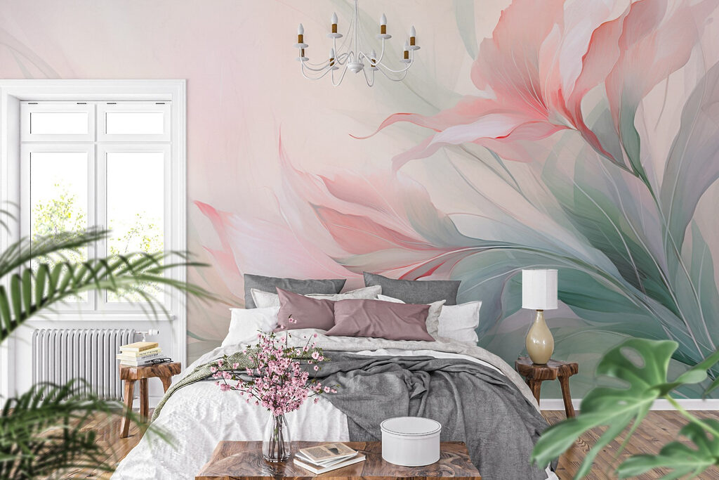 Painting of flowers and leaves