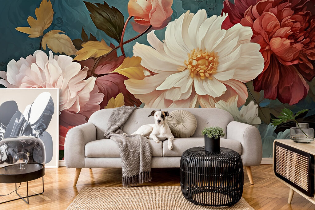 Colorful blooms in a serene backdrop