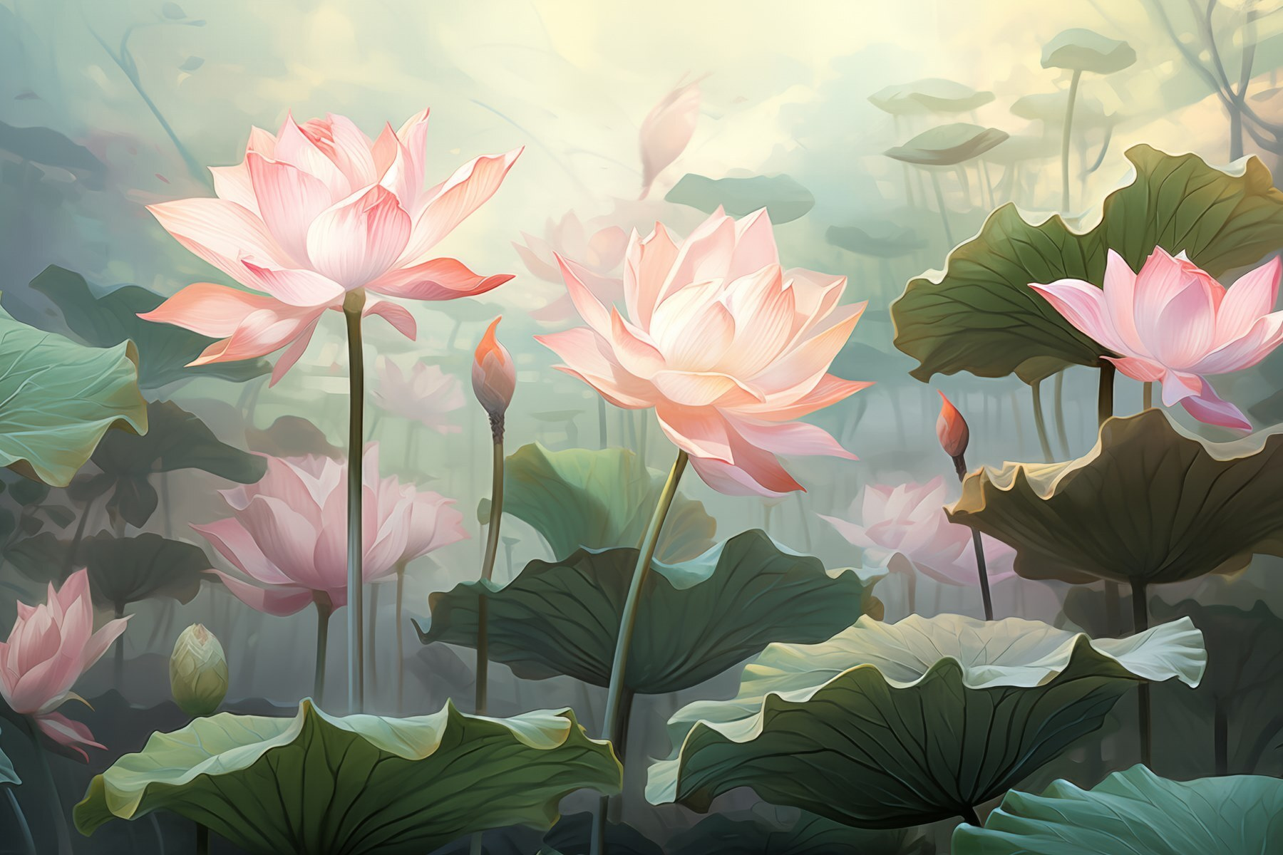 Group of pink flowers with green leaves Group of pink flowers with green leaves