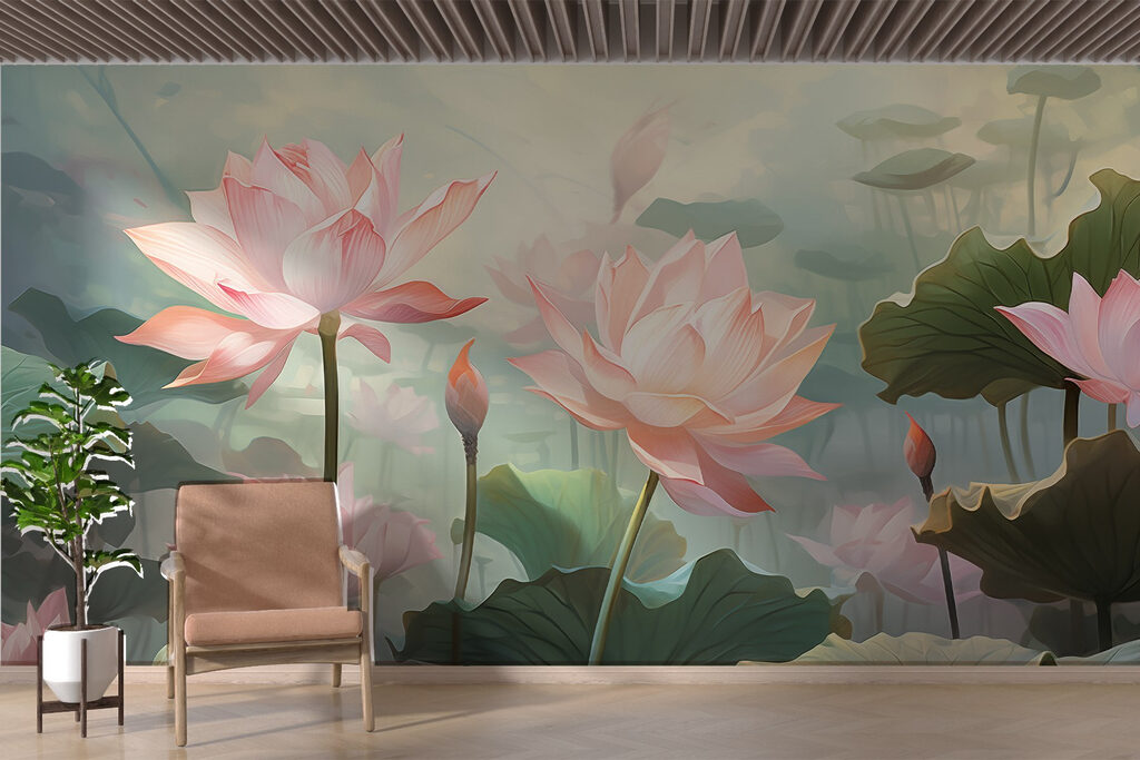 Group of pink flowers with green leaves Group of pink flowers with green leaves