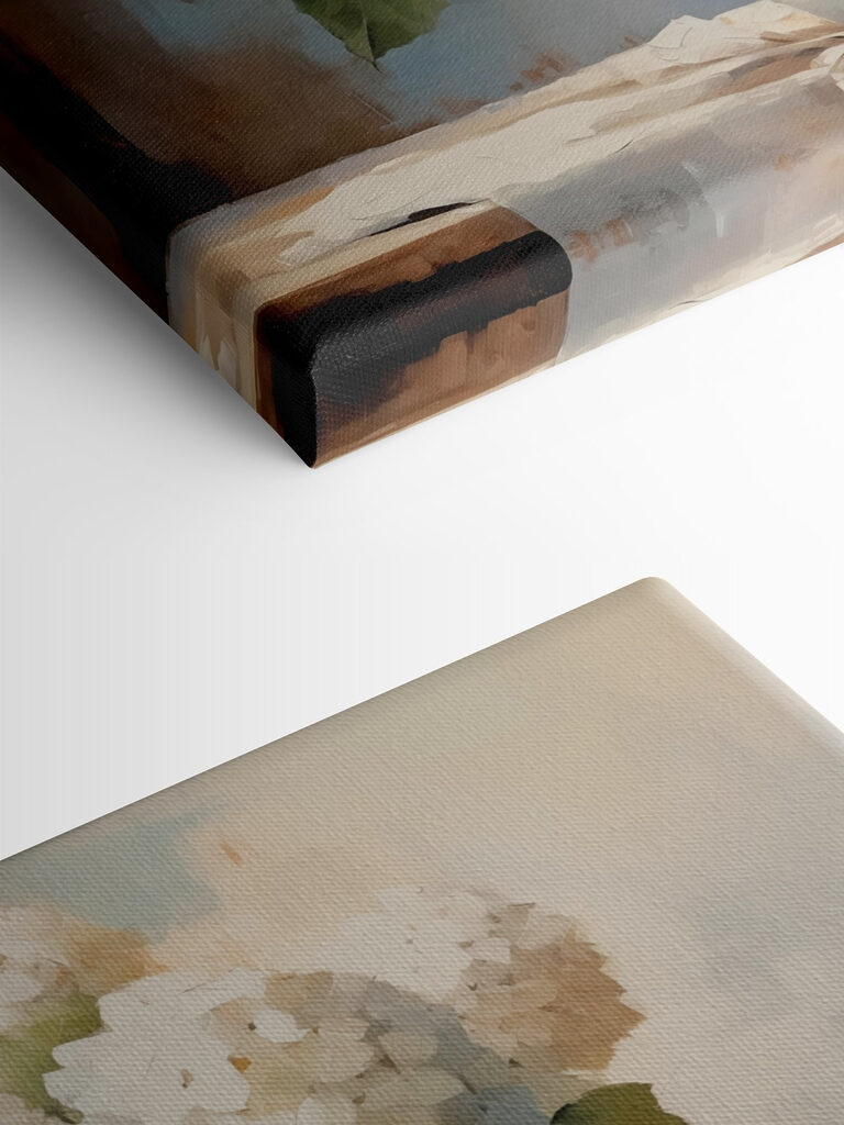 Painting of white flowers in a vase Painting of white flowers in a vase