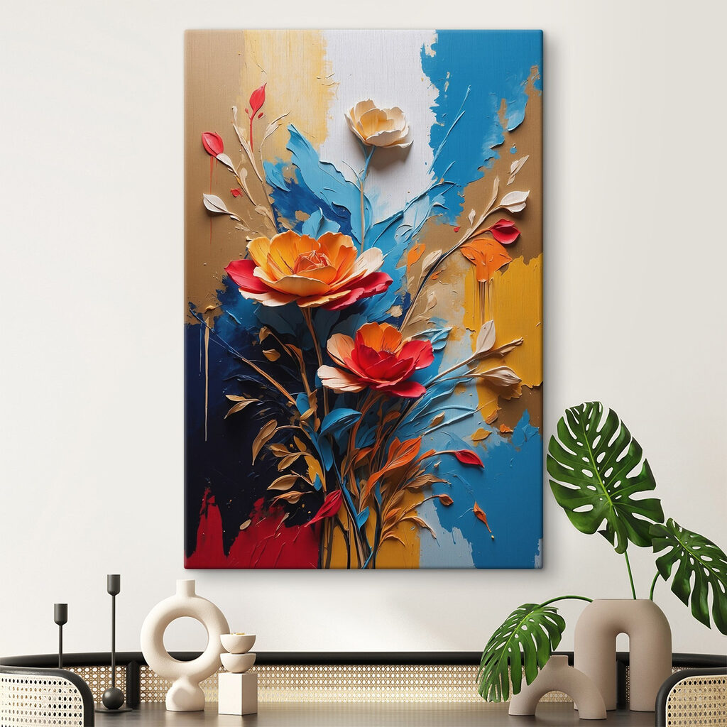 Painting of flowers and leaves Painting of flowers and leaves