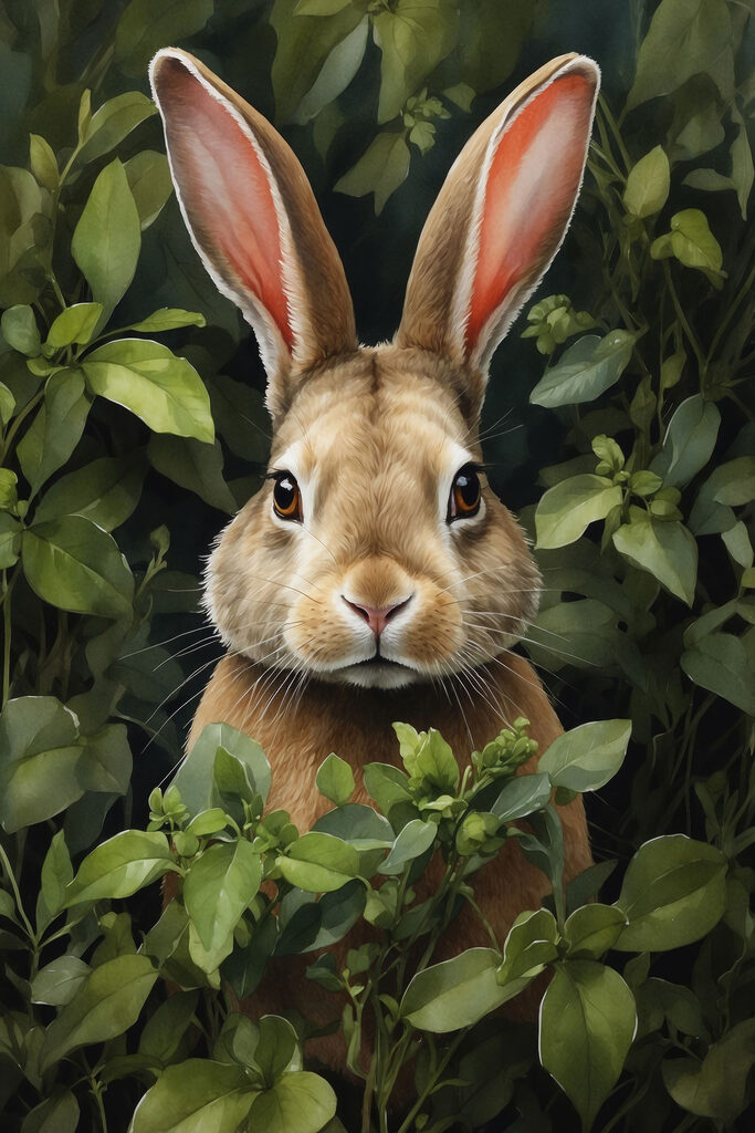 Rabbit in the bushes