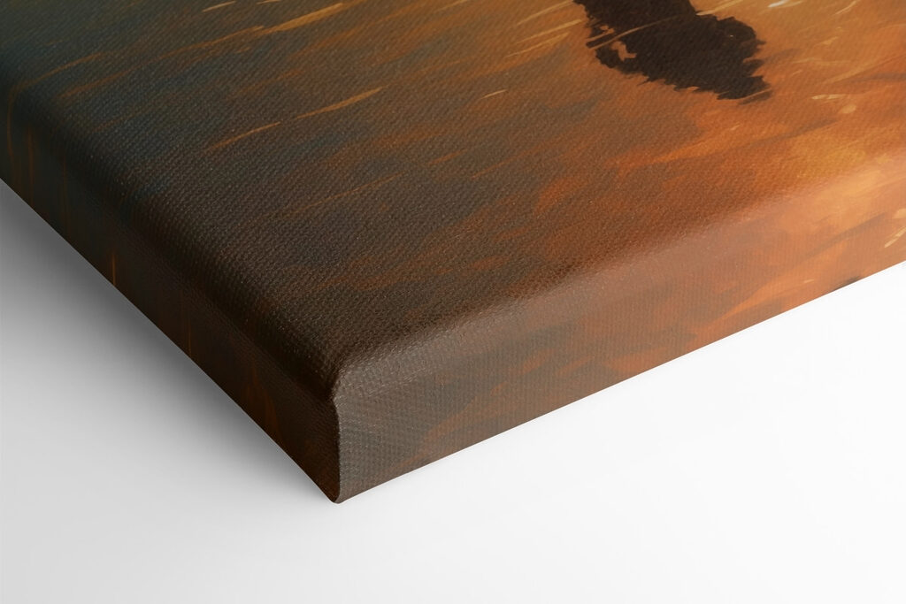 Man standing in a boat on a lake