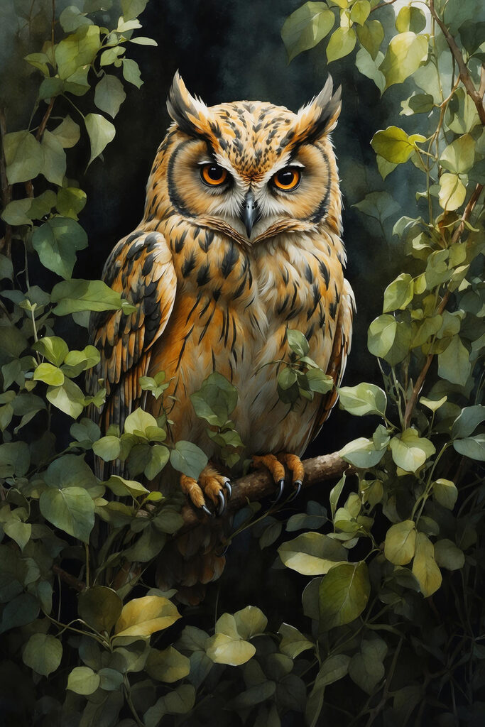 An owl sitting on a branch An owl sitting on a branch