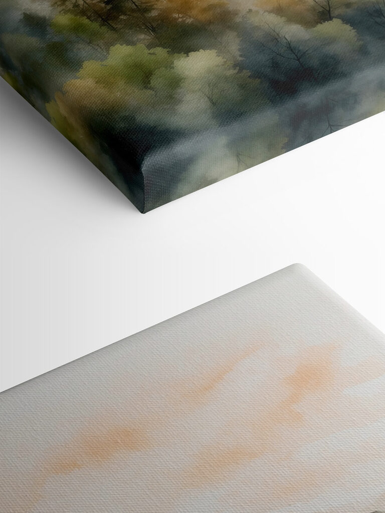 Watercolor painting of mountains and trees Watercolor painting of mountains and trees