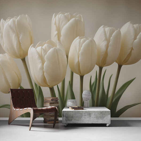 Skupina bielych tulipánov Skupina bielych tulipánov