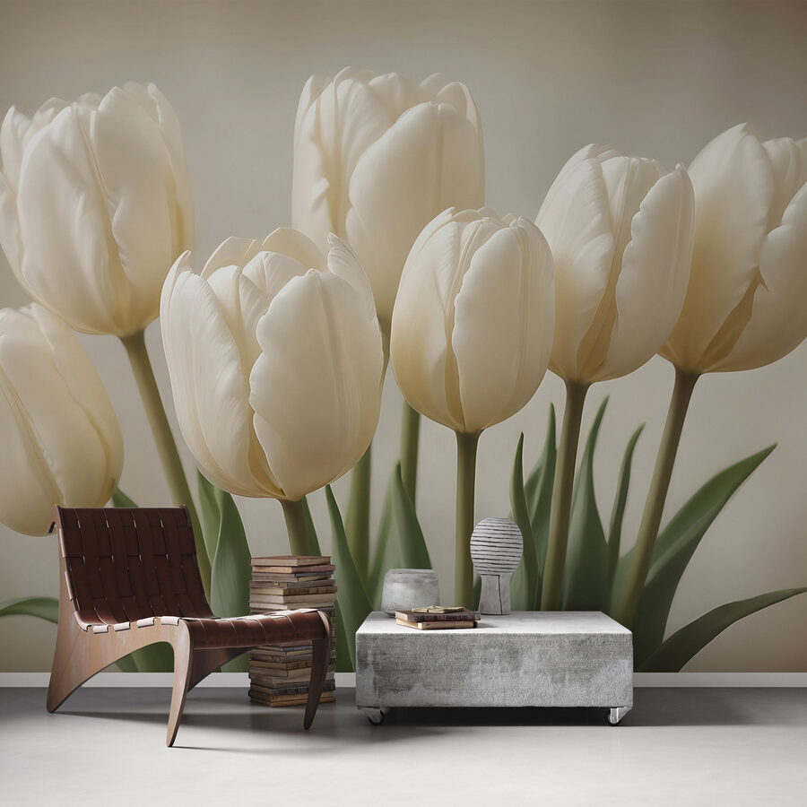 Skupina bielych tulipánov