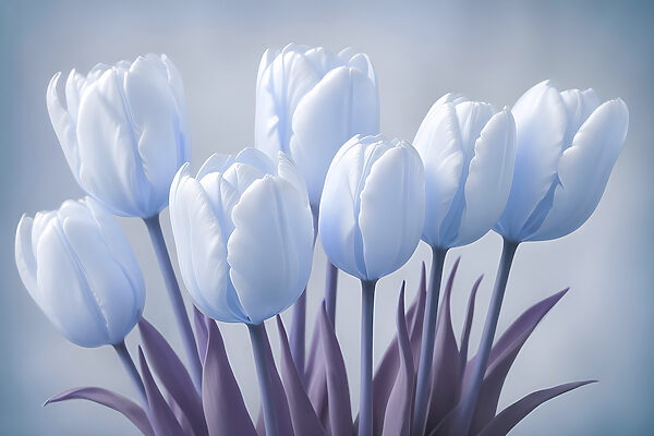 Skupina bielych tulipánov Skupina bielych tulipánov