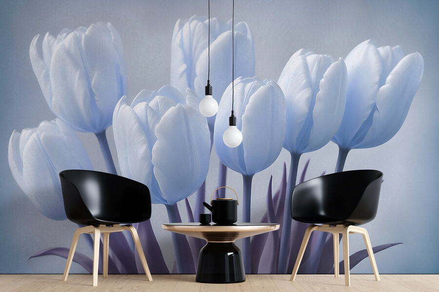 Skupina bielych tulipánov