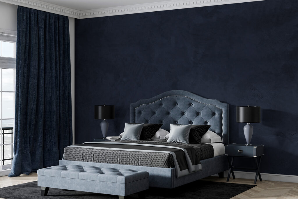 Dark blue wall with white streaks