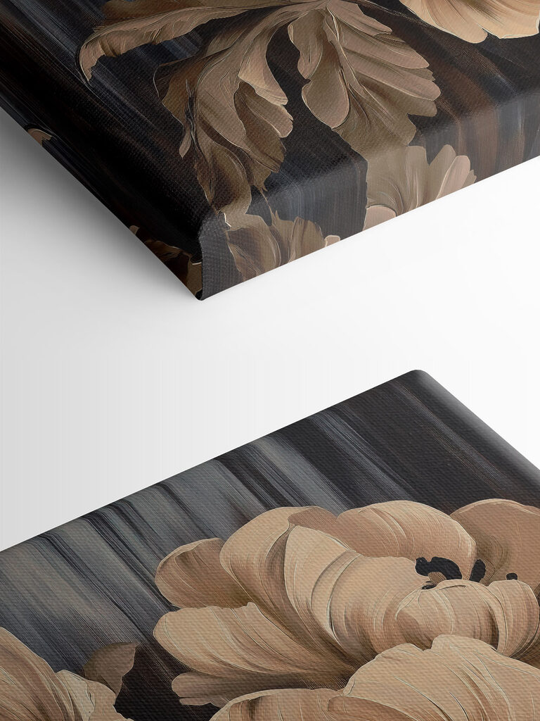 Painting of flowers on a black background Painting of flowers on a black background