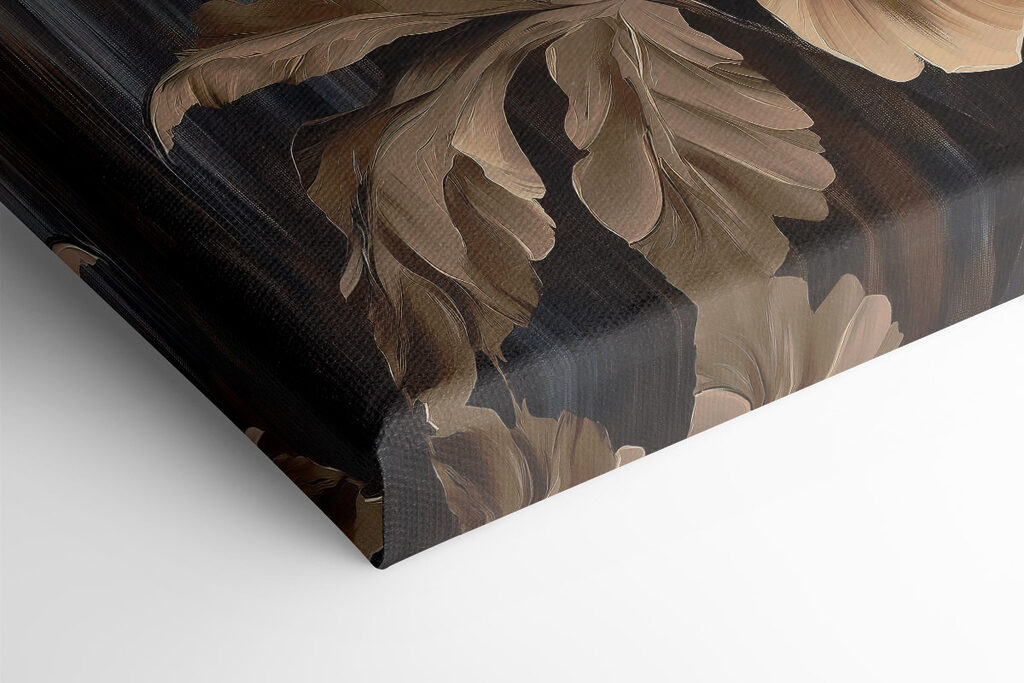 Painting of flowers on a black background Painting of flowers on a black background