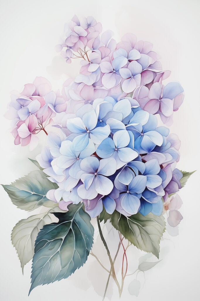 Painting of flowers on a white background