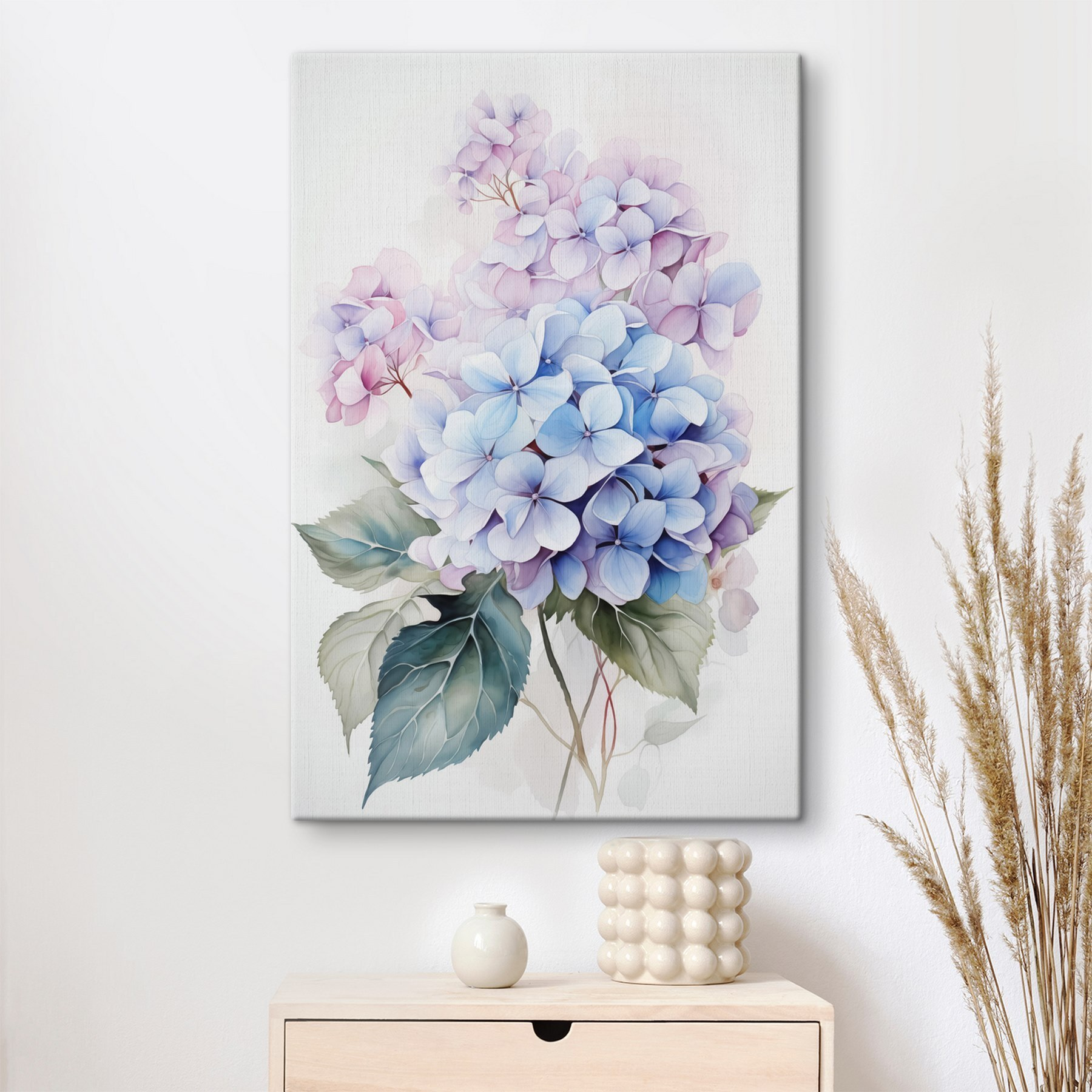 Painting of flowers on a white background