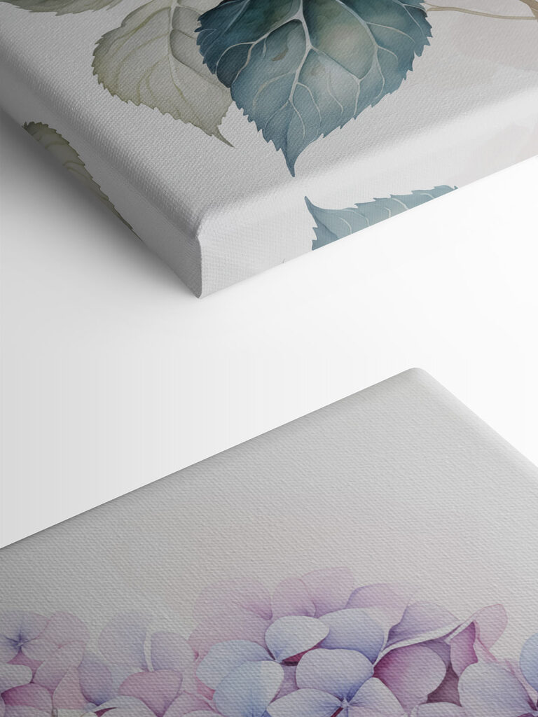 Painting of flowers on a white background