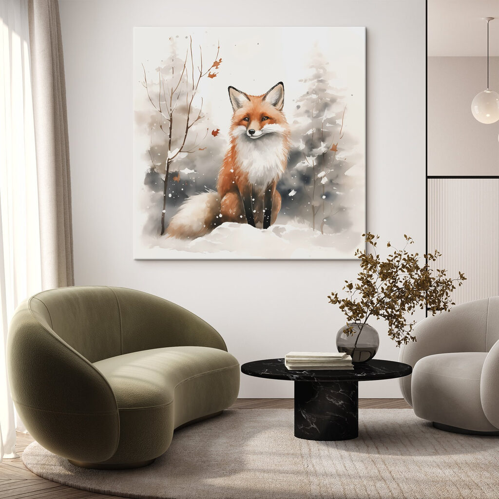 Fox sitting in the snow Fox sitting in the snow