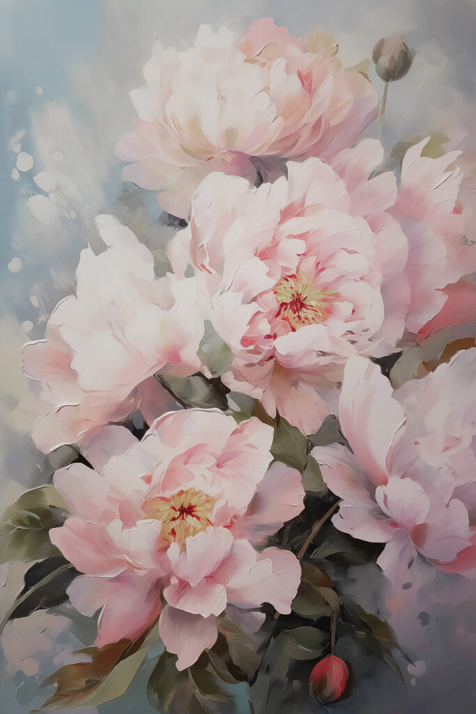 Painting of pink flowers