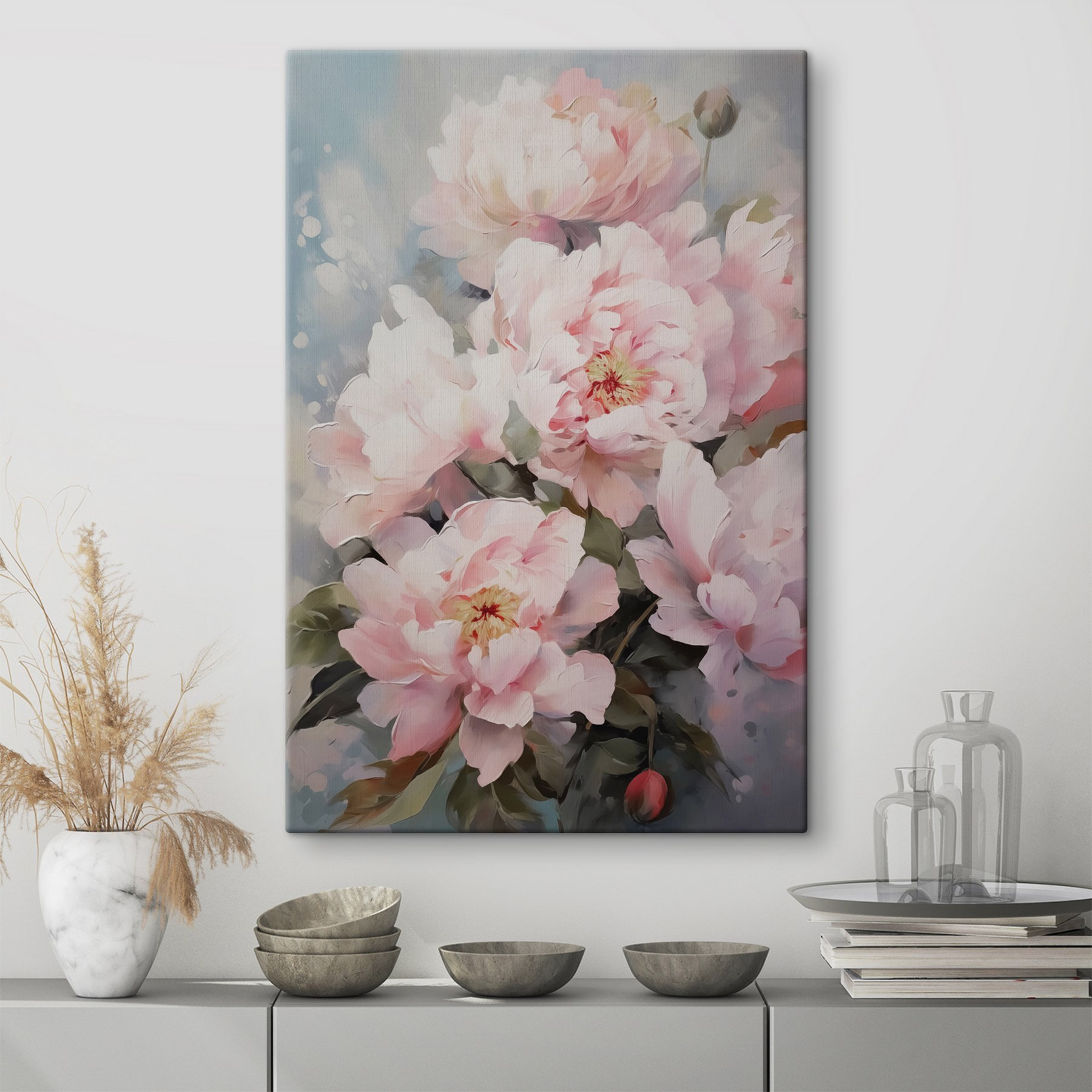 Painting of pink flowers