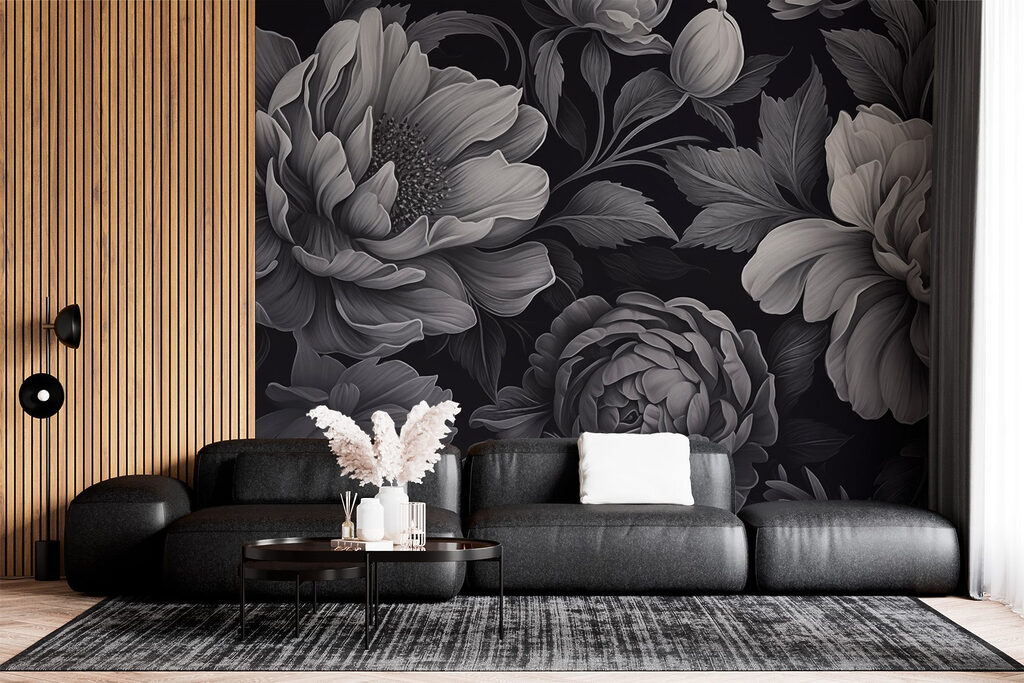 Black and white floral pattern Black and white floral pattern