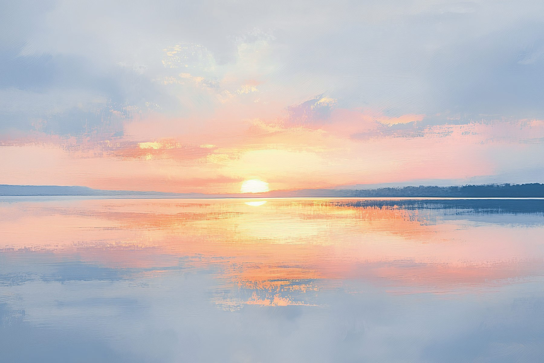 Sunset over a body of water