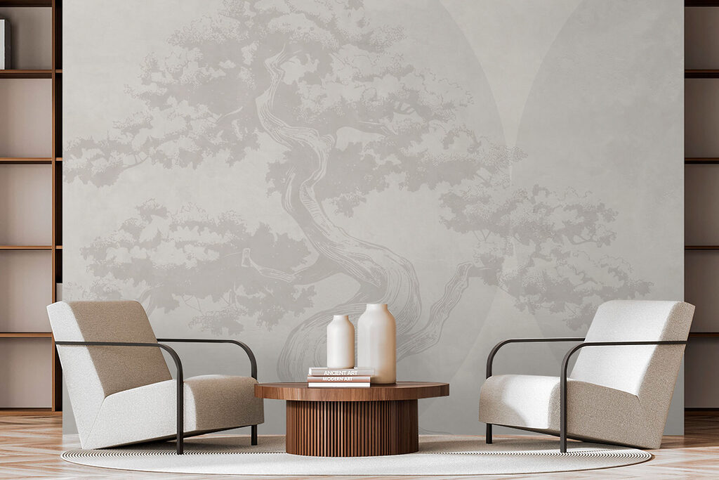 Tree with curved trunk and curved trunk Tree with curved trunk and curved trunk