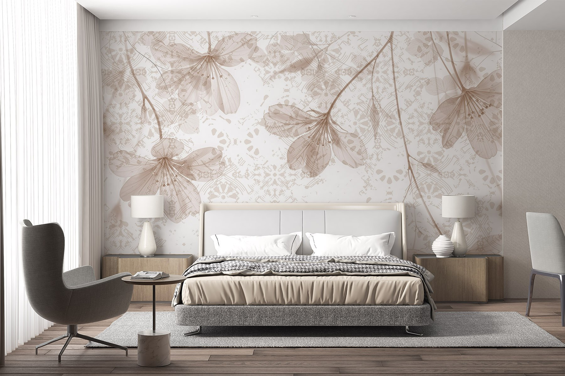 Delicate flowers in soft hues