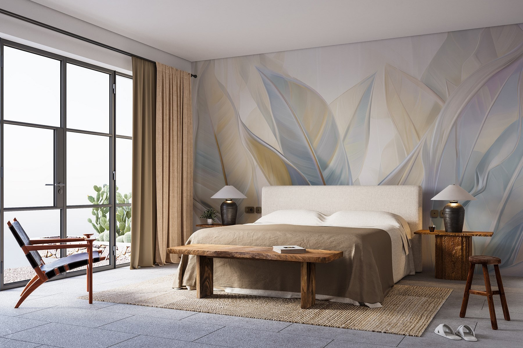 Elegant leaves in soft hues Elegant leaves in soft hues