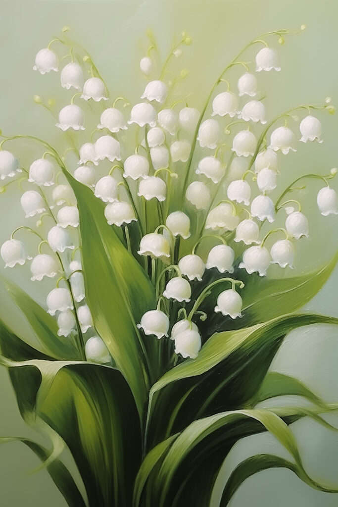 Painting of flowers and leaves