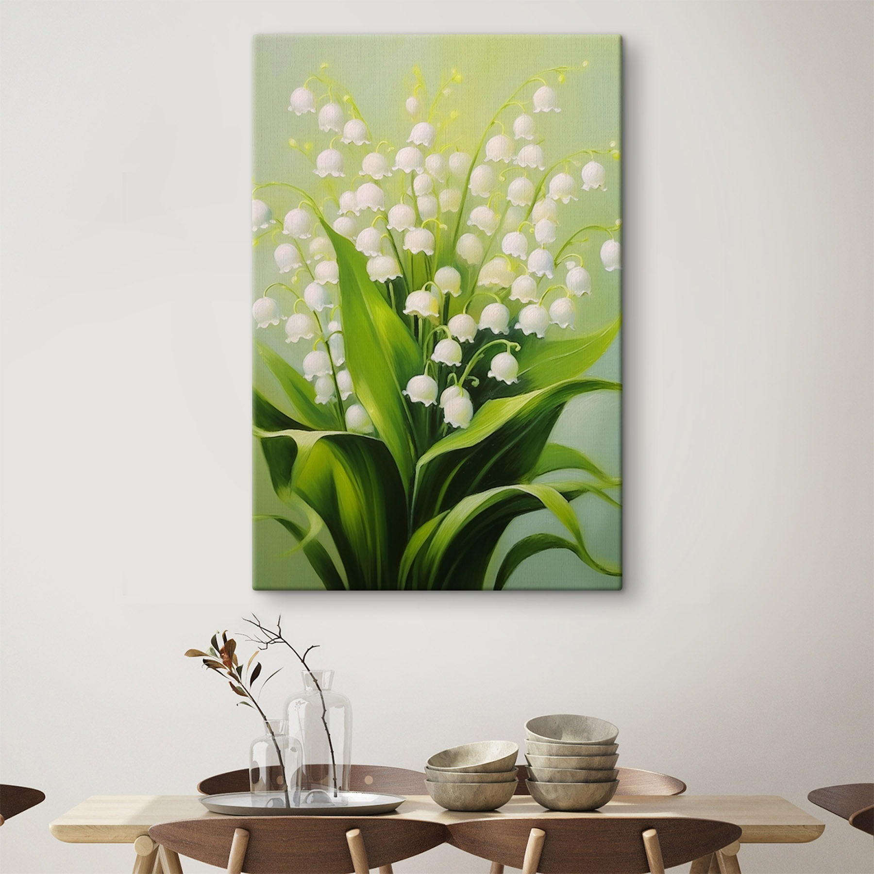 Painting of flowers and leaves