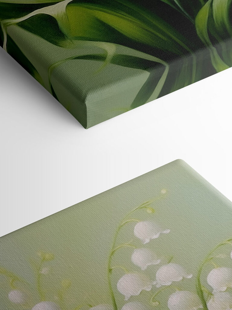 Painting of flowers and leaves