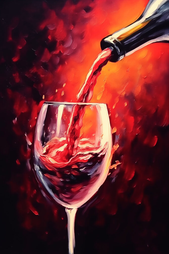 Wine pouring into a glass