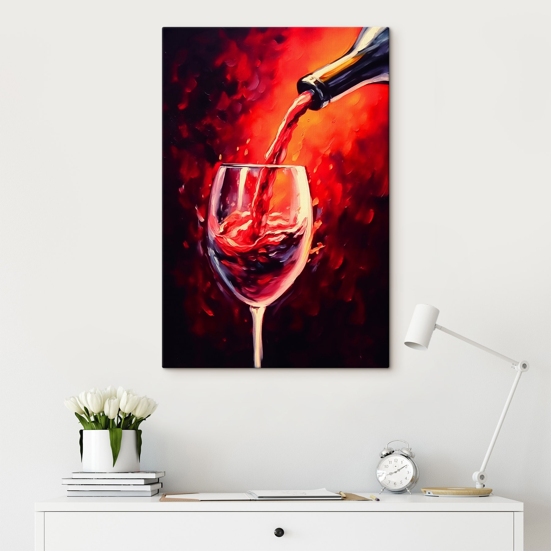 Wine pouring into a glass